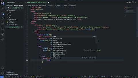 Indicar si la letra dada es una vocal o consonante con HTML+JavaScript+Validaciones  con switch