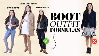 9 Outfit Formulas for 3 Types of Boots (Ankle, Knee high, OTK)