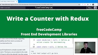 Write a Counter with Redux (Front End Development Libraries) freeCodeCamp tutorial