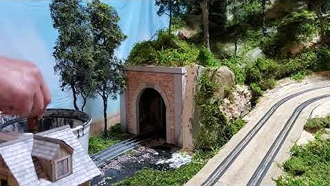 O Scale: 2 Tunnel Portals Installed: Used 3d Plastic Pen to Form the Landscape and Fit in on Layout