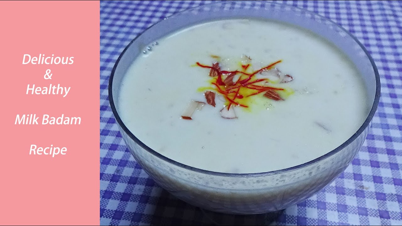 Milk badam recipe let s make yummy healthy saffron milk badam at