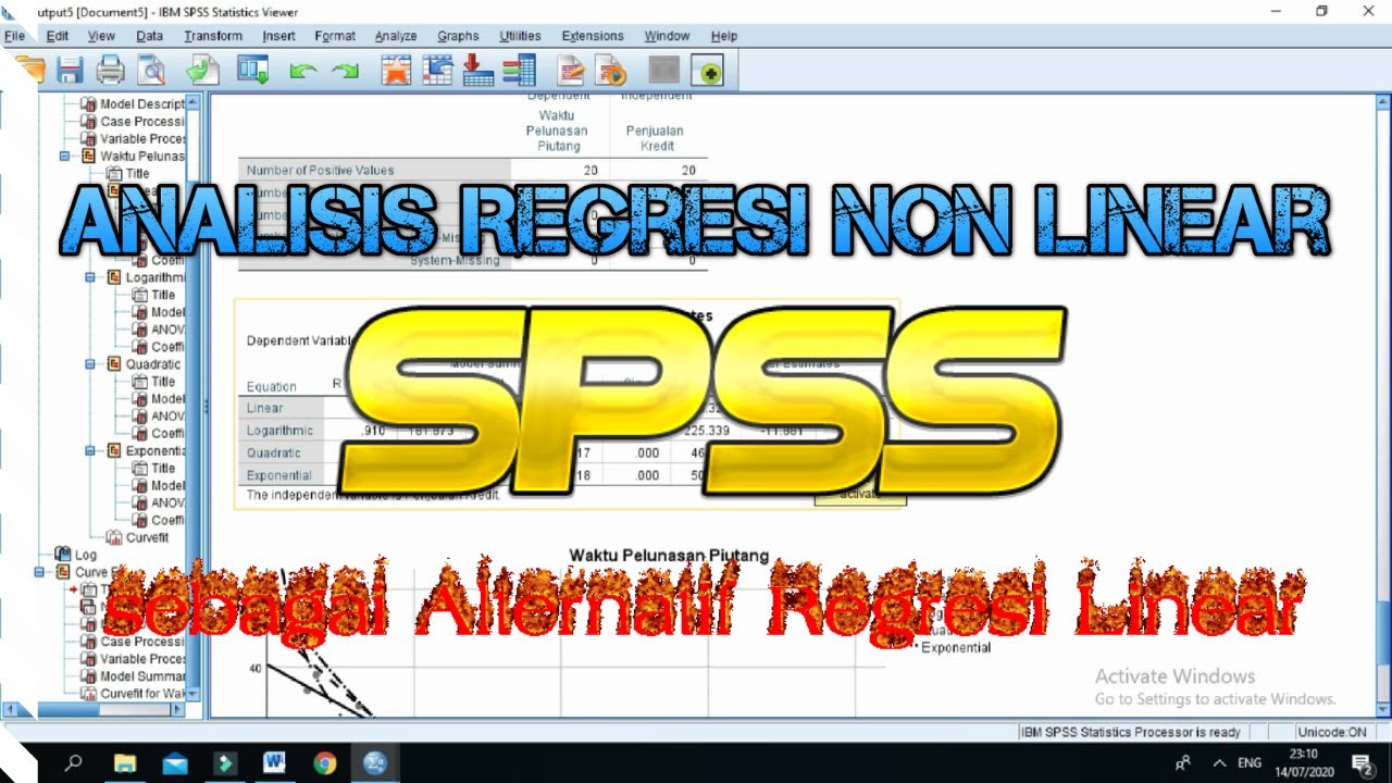 Analisis regresi non linear dengan spss sebagai alternatif regresi