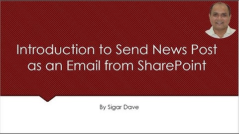 SharePoint   Send News Post as an Email