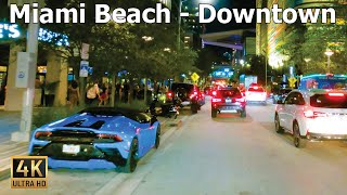 Miami 4K - Night Drive - South Beach to Brickell and Wynwood