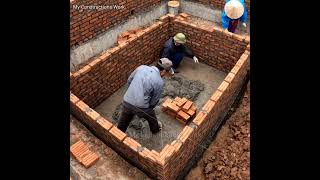 High quality septic tank construction skills of builders  #constructionworkers #shrots