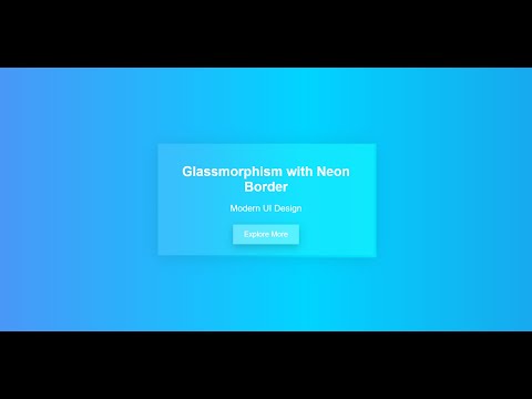 Create a Stunning Glassy UI with Neon Border Animation | CSS Tutorial | Project 3