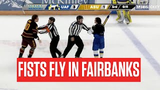 Arizona State vs. Alaska: Chaotic Finish Includes Multiple Goals, Rare College Hockey Fight screenshot 4