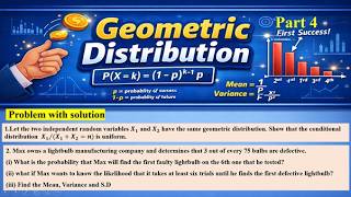 Geometric Distribution  4  ,   #problemwithsolution ,   please subscribe & share🙏