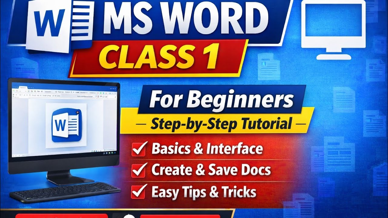 Microsoft Word Tutorial for Beginners | Class 1 - YouTube
