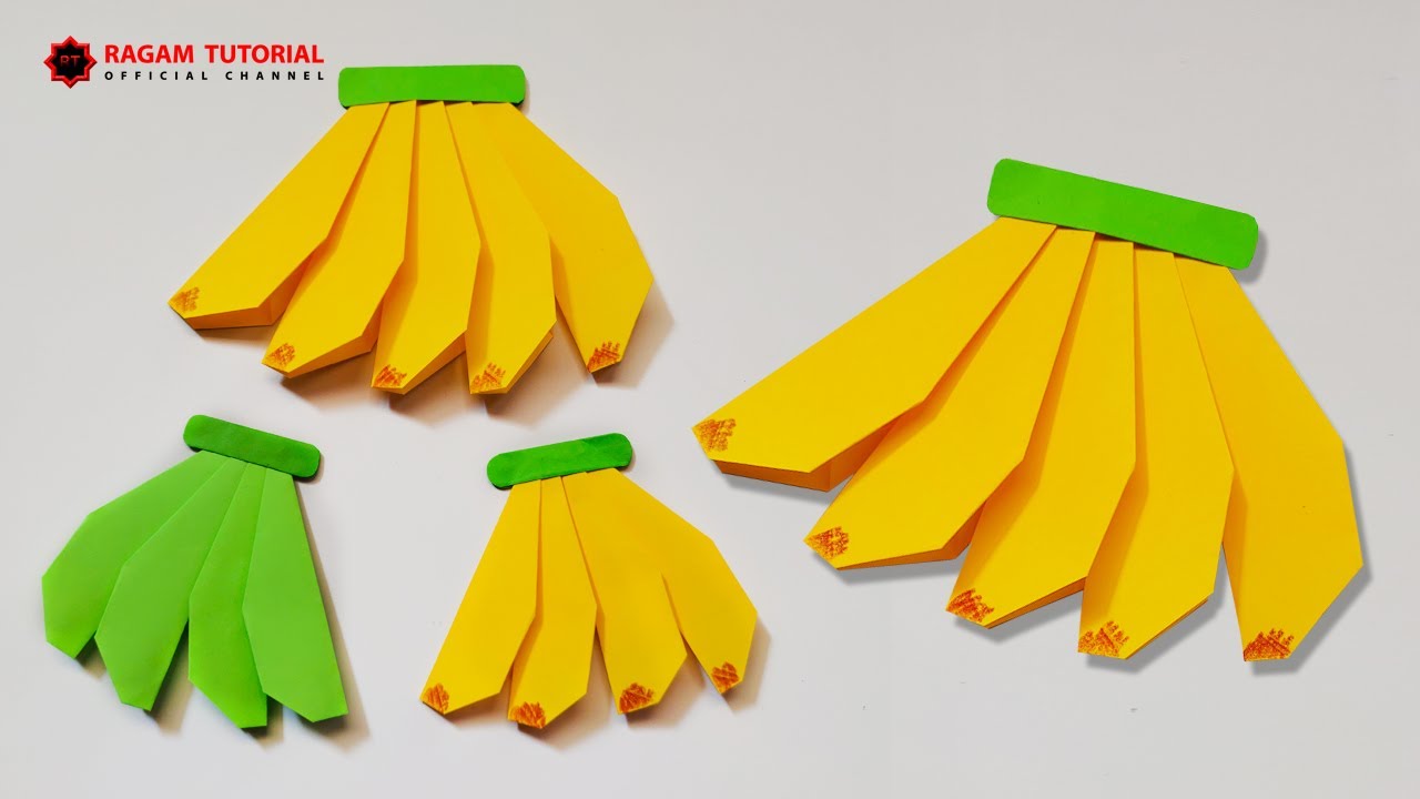 DIY Origami Pisang - Cara Membuat Pisang dari Kertas Origami - Banana Craft