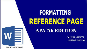 APA 7th Edition: Formatting the APA Reference Page | Basic for Format APA Style References Page