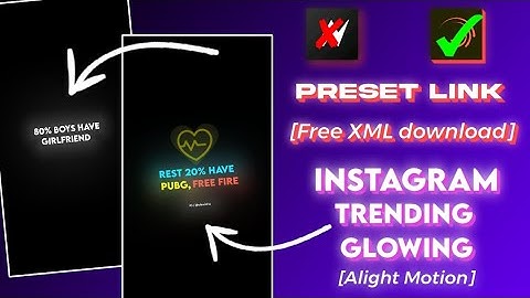 Instagram Trending Glowing Preset xml | Alight Motion Presets xm | Glowing quotes Special Xml