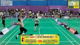 AYO BADMINTON SERIES 6 SUPER AB#1 R16 JASON EVANDER + KEVIN (SAGE) VS IBNU + WILDAN (DAG DIG DUG)
