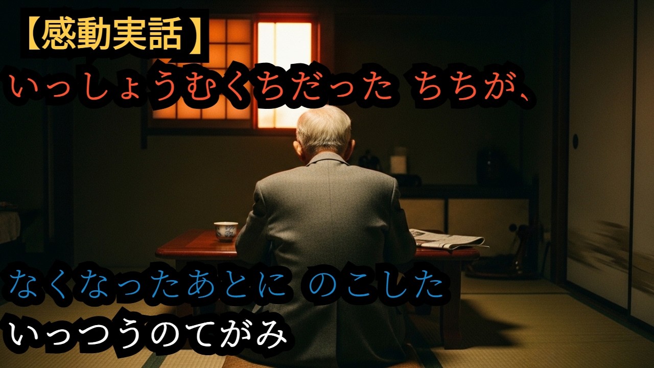 【なみだがとまらない】67さいのわたしが はじめてしった、ちちのほんとうのきもち——いっつうのてがみがかえたもの