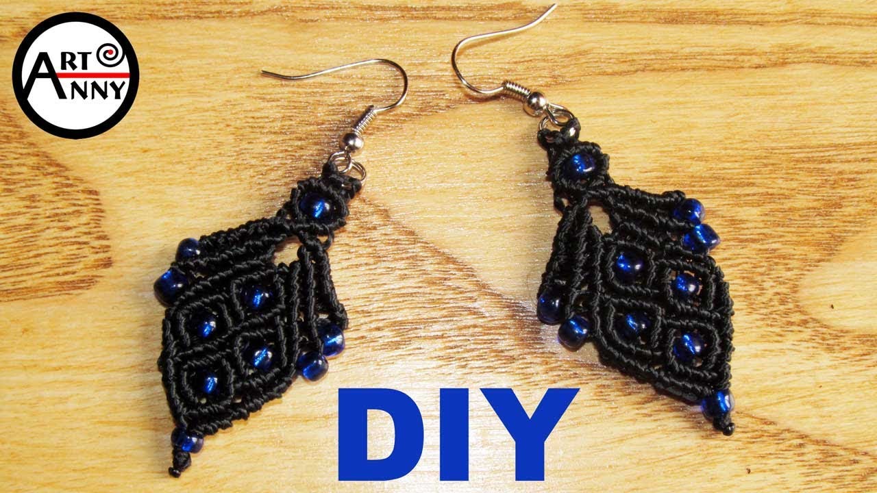 DIY Black earrings with beads DIY Чорні сережки з бісером YouTube