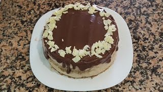 tarta de chocolate y cafe, SIN HORNO, SIN GELATINA recetas de cocina paso a paso, Tutorial