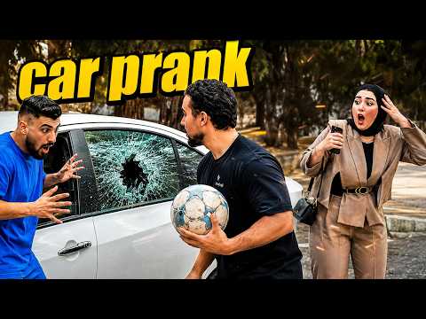 Car Prank Challenge: Football Hits the Car windshield😂🔊