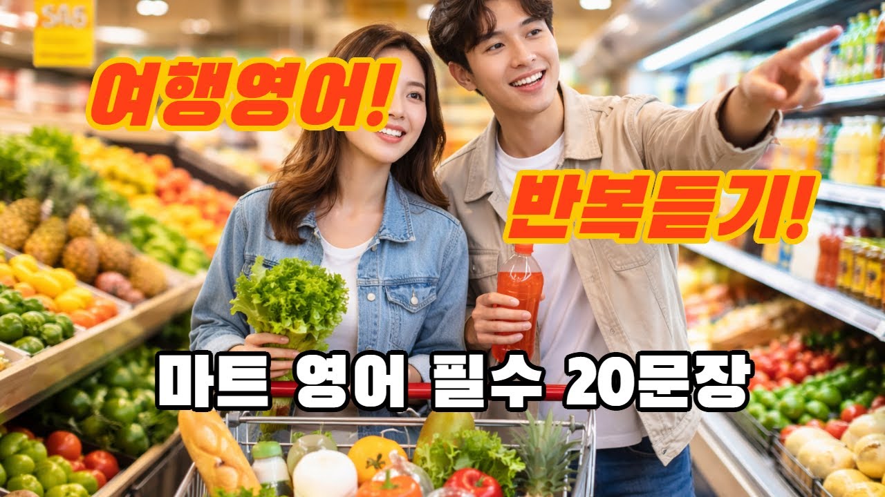 (여행영어)(Part31)해외 마트에서 꼭 쓰는 영어 20문장 반복듣기!