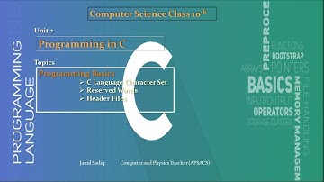 Computer Science SSC II Unit 2 Topic: Programming Basics