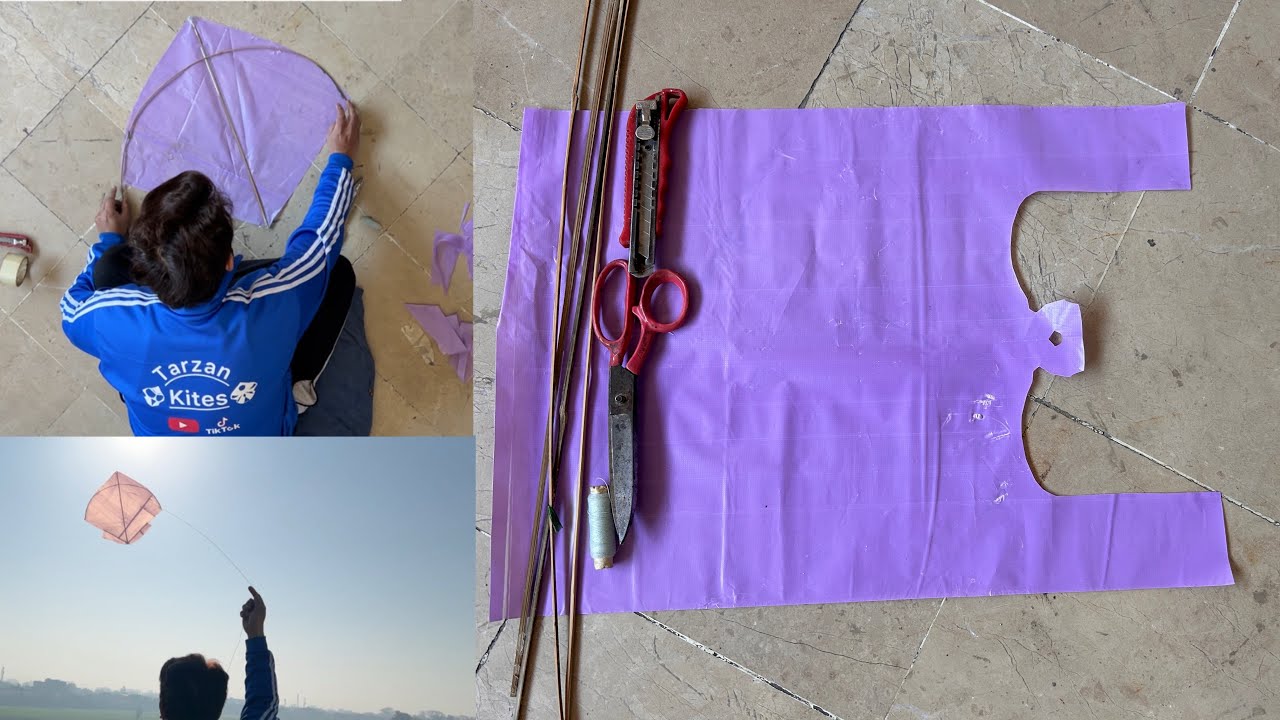 Shopping bag kite making and flying test || kite Banane ka Tariqa || kite making tutorial || diy