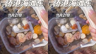 侨港海滩东 今天的第一条贝壳带已经不少贝壳了，后面还有贝壳没露出来呢#捡贝壳 #北海#大海的馈赠 #替我自由#治愈系