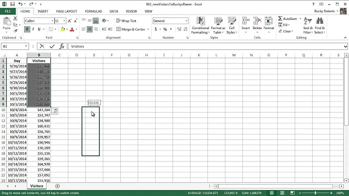 Microsoft Excel 2013 Tutorial - 6 - Copy and Move Ranges