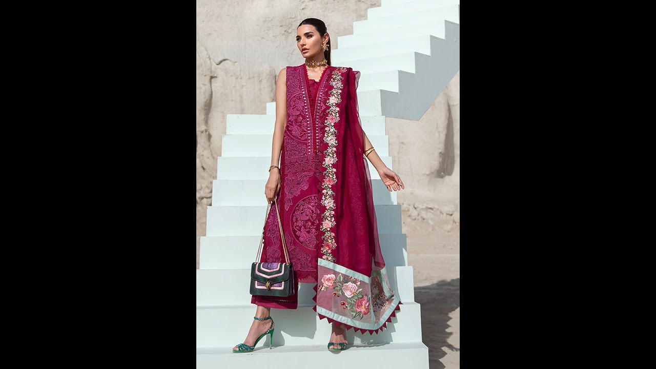 Crimson X Saira Shakira Luxury Lawn | 3A - Sapphire | Master Replica | Price Rs 8,000/-