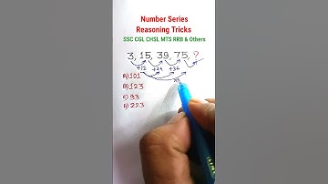 Series| Missing Number Series| Reasoning Classes| Reasoning for SSC CGL GD CHSL| #shorts