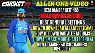 Cricket 22 All In One Settings | Cricket 22 All Problem Solution Video   RtxVivek