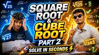 Square Root &amp; Cube Root Part 2 🔥 | Tricks + Practice Questions | #squareroot #allcompetitiveexams 
