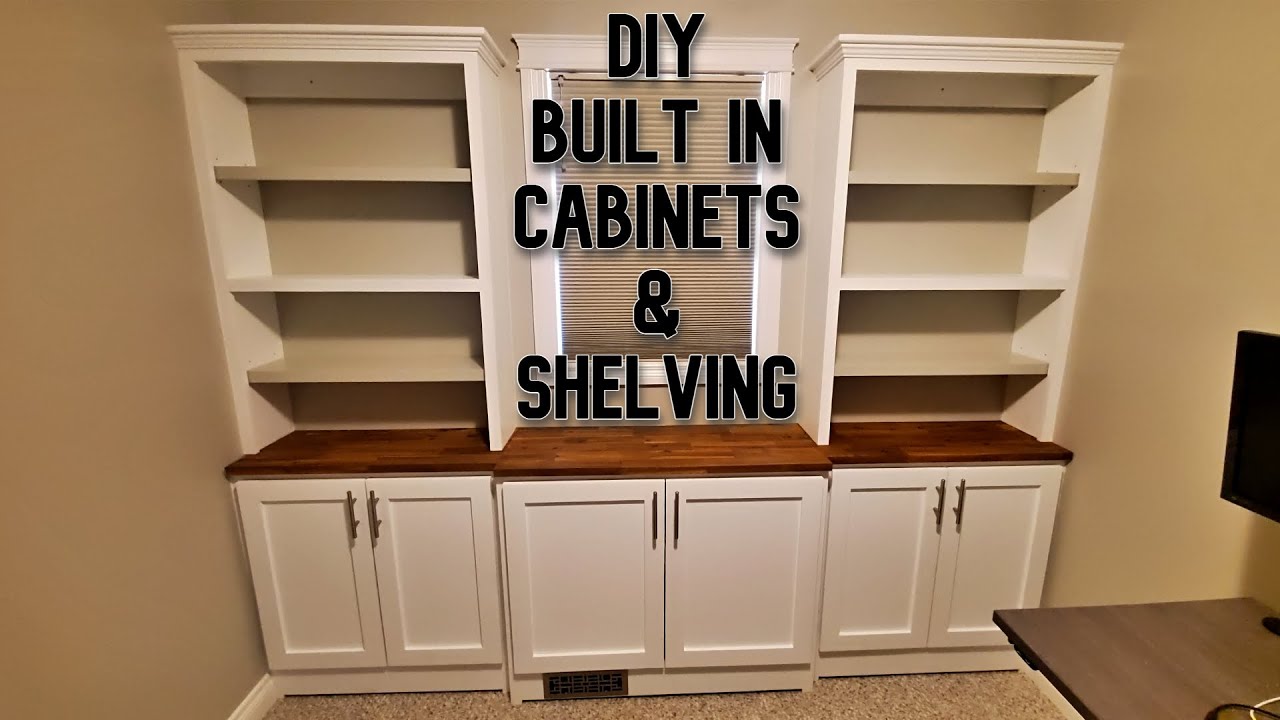 DIY Built in cabinets and shelving for home office 