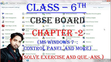 class 6 computer chapter 2 MS window7:control panel and more | Question-Answers |Hindi