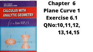 Calculus  chapter 6 plane curve 1 exercise 6 .1