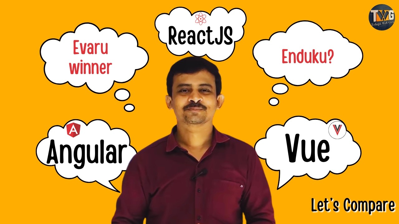 ReactJs vs Angular vs Vue explained in telugu - YouTube