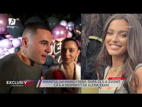 ANUNȚUL LUI MARIO FRESH, DUPĂ CE S-A ZVONIT CĂ S-A DESPĂRȚIT DE ALEXIA ERAM