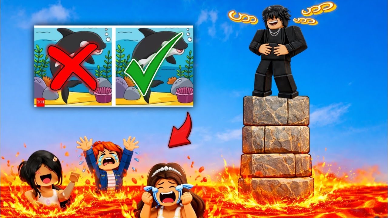 ပုံတွေကိုမှန်အောင်ရွေးရမယ် မဟုတ်ရင် မီးရေတွေထဲကျတာခံရမယ်😱😱😱။ Roblox / Find or die gameplay.