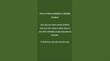 #How to block websites in Mozilla Firefox #browsefeatures #browser