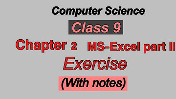 #bestofminds #computerscience #pseb exercise of Chapter 2 class 9 ms excel part II