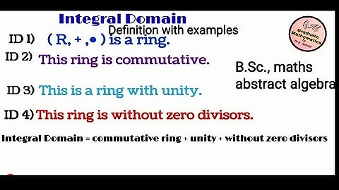 Integral domain (definition with examples), B.Sc., maths, Abstract Algebra
