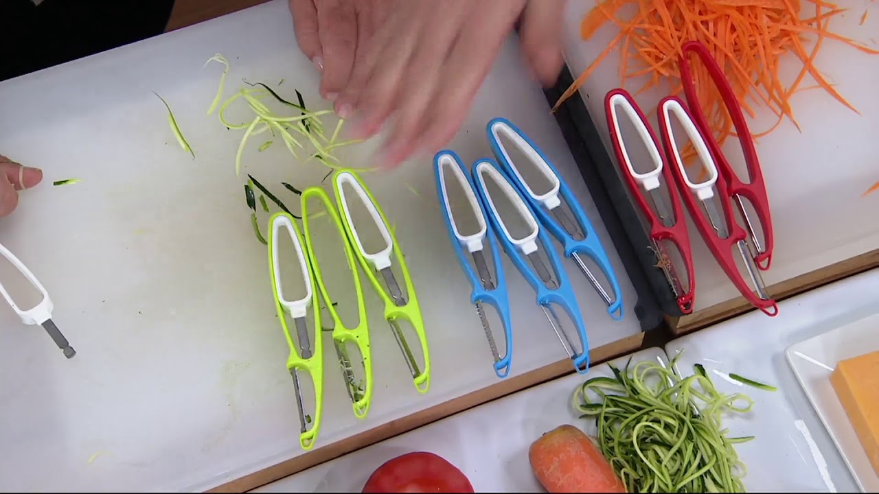 Set of 3 Fruit and Vegetable Peelers w/ Holder on QVC YouTube