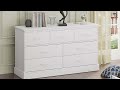 Sikaic 7 Drawers Dresser With Sturdy Base Storage Cabinet White