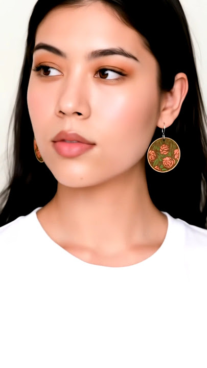🎨 Handmade Wooden Jewelry Set | Laser Engraved & Hand-Painted Necklace   Earrings #Shorts #earrings