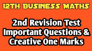 12th|Business Maths|2nd|Revision|Test|2022|Important|Questions|Creative MCQ|Vjalerts|