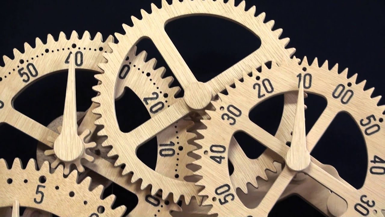 Wooden gear clock Genesis design by Clayton Boyer - YouTube