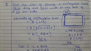 Find the cost of fencing a rectangular field 26 m long and 22 m wide at the rate of ₹ 24 per meter