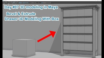 Autodesk Maya 3D modeling Beginners 07 Tutorial drawer model from cube | bevel tool | urdu / hindi