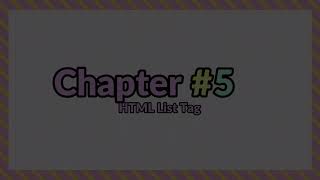 HTML Beginner To Advance Guide 2023 | HTML Full Course Hindi | HTML List Tags | Chapter #5 | HTML