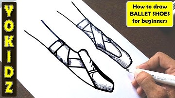 How to draw BALLET SHOES for beginners