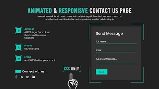 [Online Tutorials] Responsive Contact us Page in Html and CSS | Animated Contact us Form