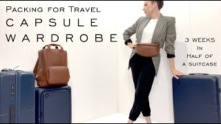 A Travel CAPSULE WARDROBE method for packing - 3 weeks in half a suitcase - Travel Outfits